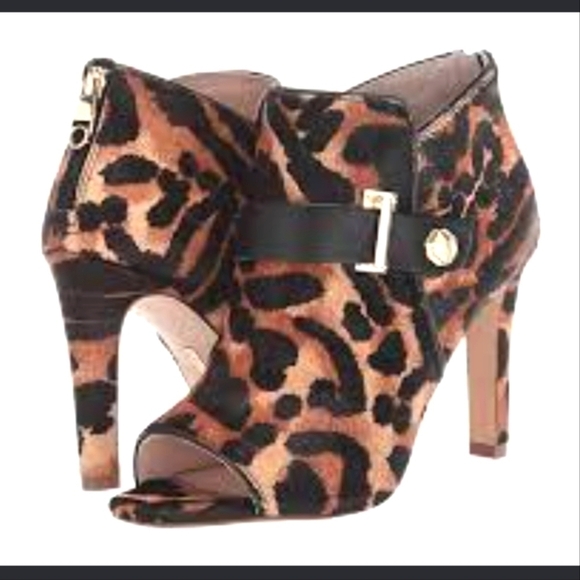 Louise et Cie Calf Hair Leopard Heeled Booties Pearl 8 Lo Lander 3 Maxamilist - Picture 3 of 14